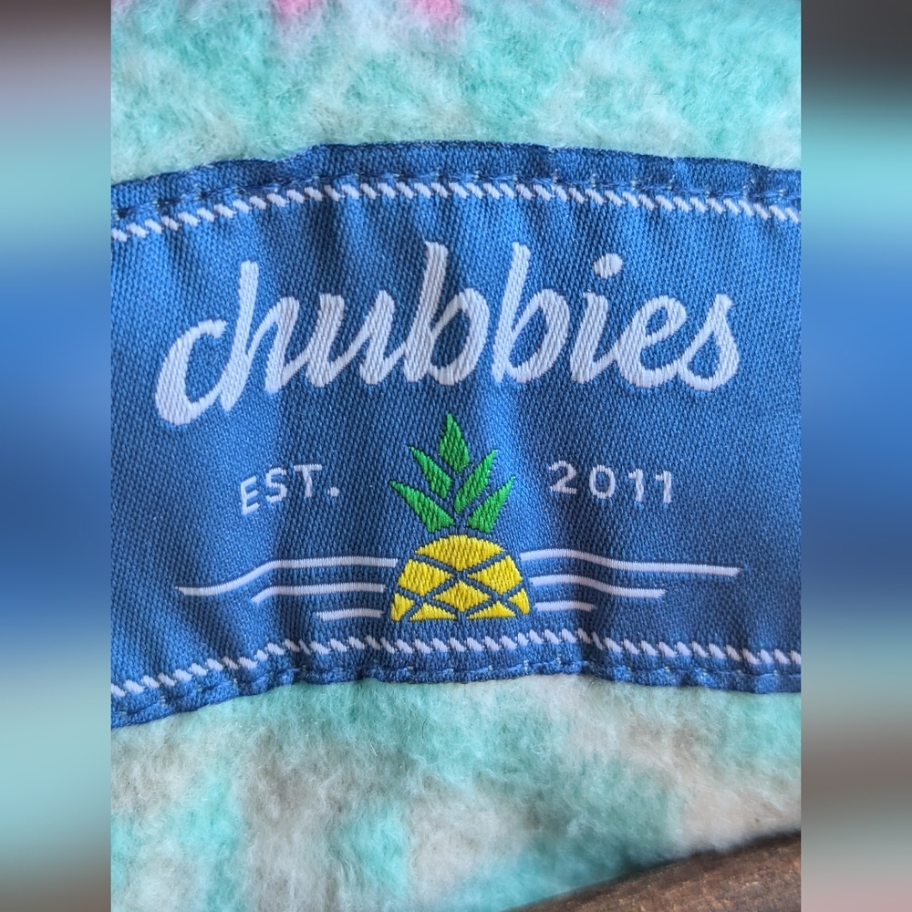 Chubbies The Flame Commander Fleece Quarter Zip Teal Geometric Aztec Medium - Picture 4 of 15
